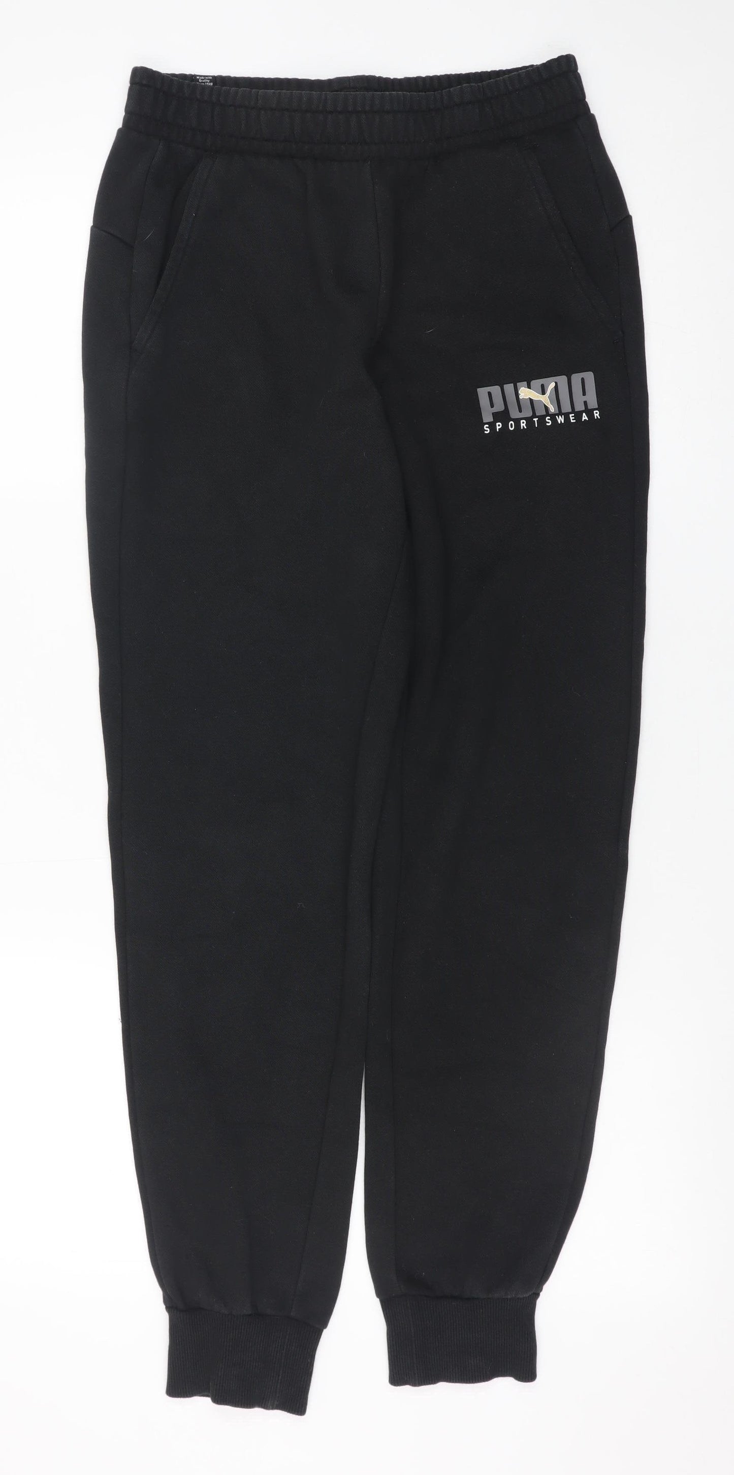 Puma Men's Black Sweatpants Small Jogger Style with Elastic Waist