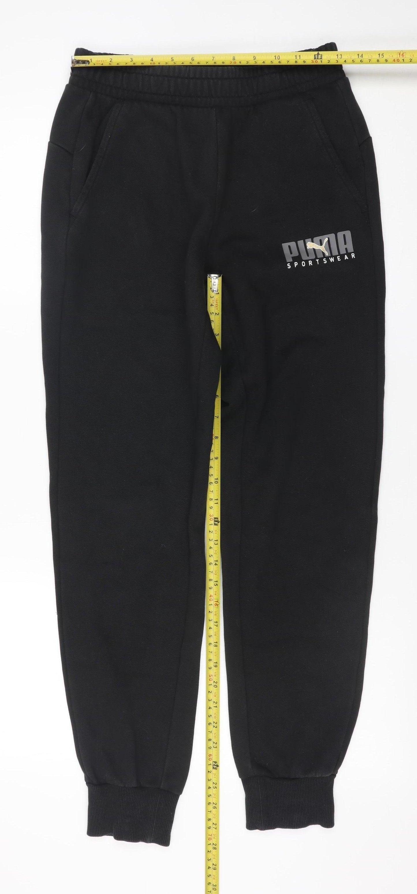 Puma Men's Black Sweatpants Small Jogger Style with Elastic Waist