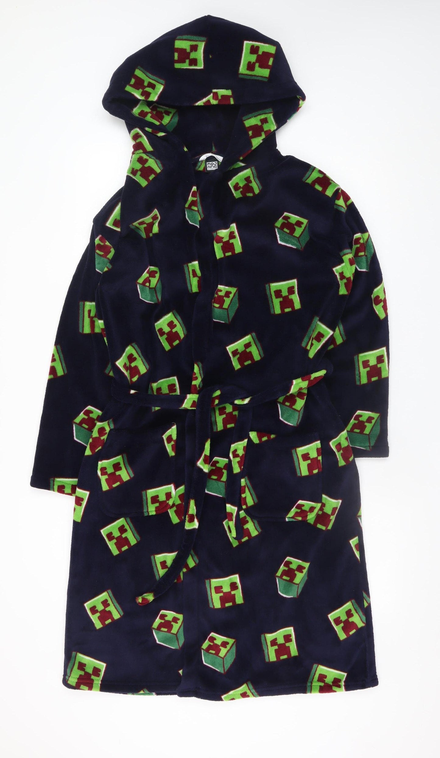 Marks and Spencer Boys Blue Minecraft Fleece Hooded Robe 13-14 Years