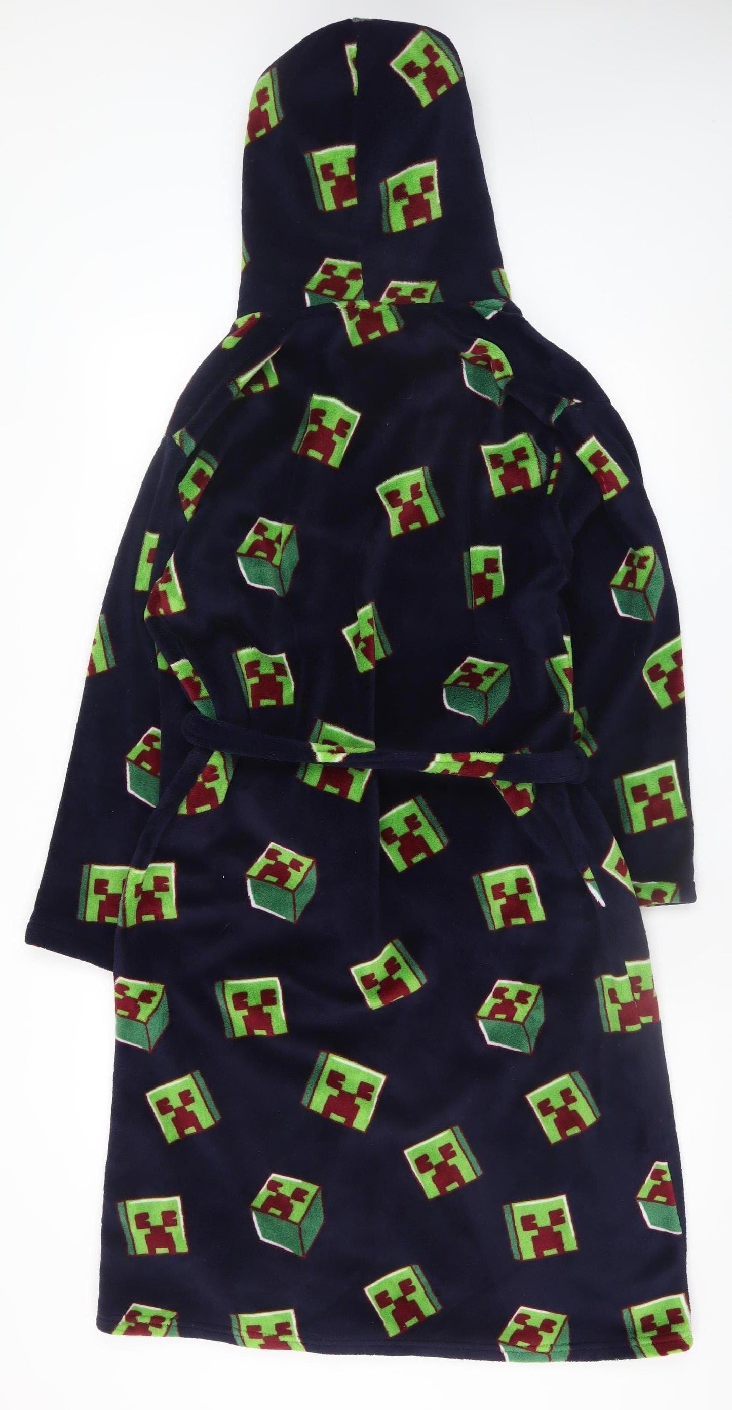 Marks and Spencer Boys Blue Minecraft Fleece Hooded Robe 13-14 Years