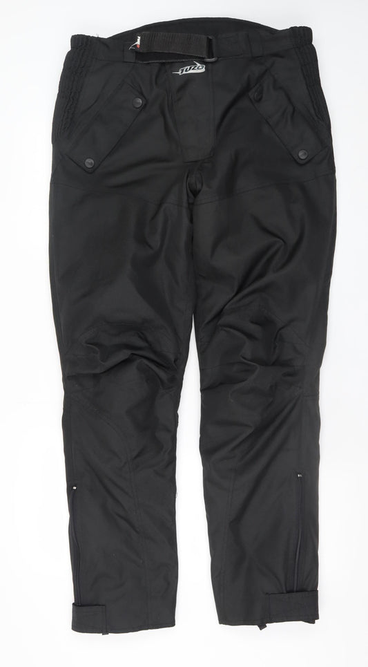 Tuzo Men's Black Waterproof Windbreaker Motorcycle Trousers Size M 30W