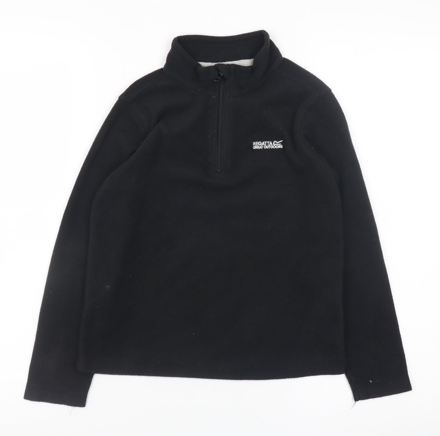 Regatta Boys Black Fleece 1/4 Zip Outdoor Pullover Sweatshirt 9-10 Years