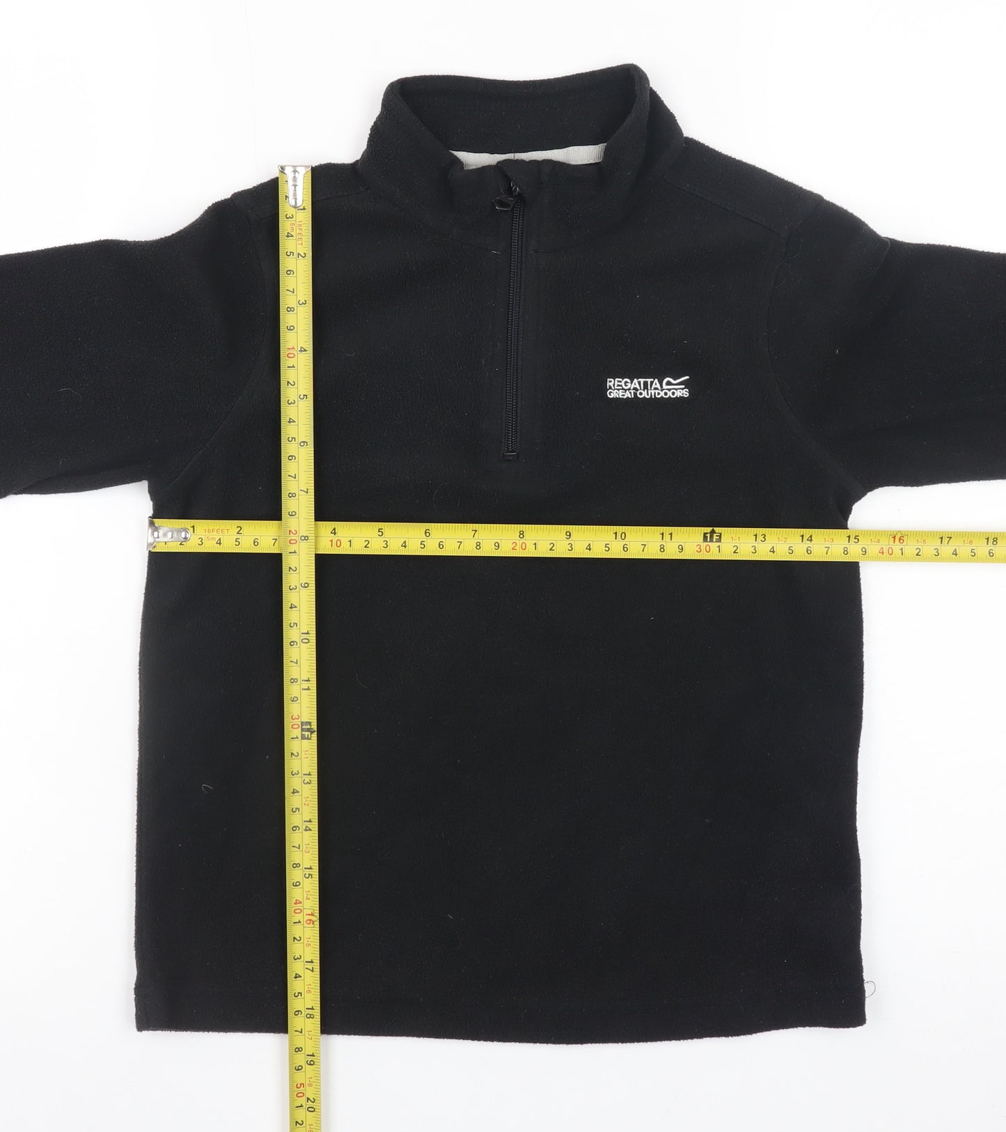 Regatta Boys Black Fleece 1/4 Zip Outdoor Pullover Sweatshirt 9-10 Years