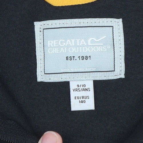 Regatta Boys Black Fleece 1/4 Zip Outdoor Pullover Sweatshirt 9-10 Years