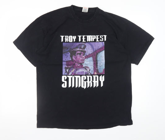 Fruit of the Loom Men’s Black L Retro Stingray Troy Tempest T-Shirt