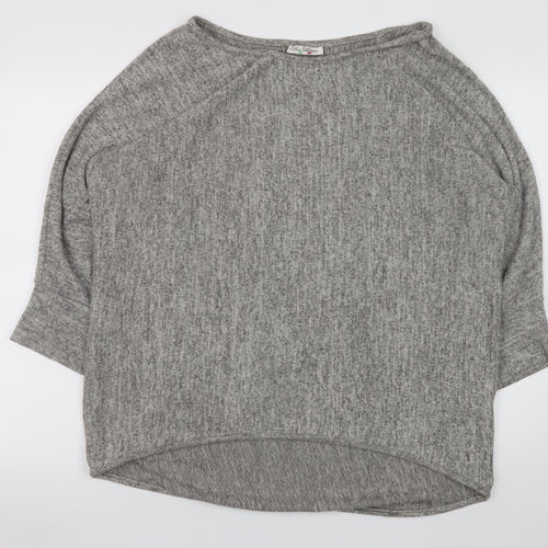 New Collection Women’s Grey Relaxed Knit T-Shirt Size 12