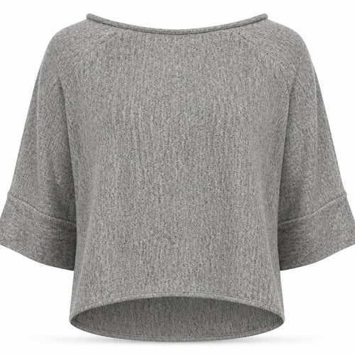 New Collection Women’s Grey Relaxed Knit T-Shirt Size 12