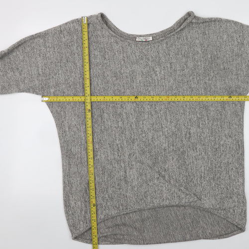 New Collection Women’s Grey Relaxed Knit T-Shirt Size 12