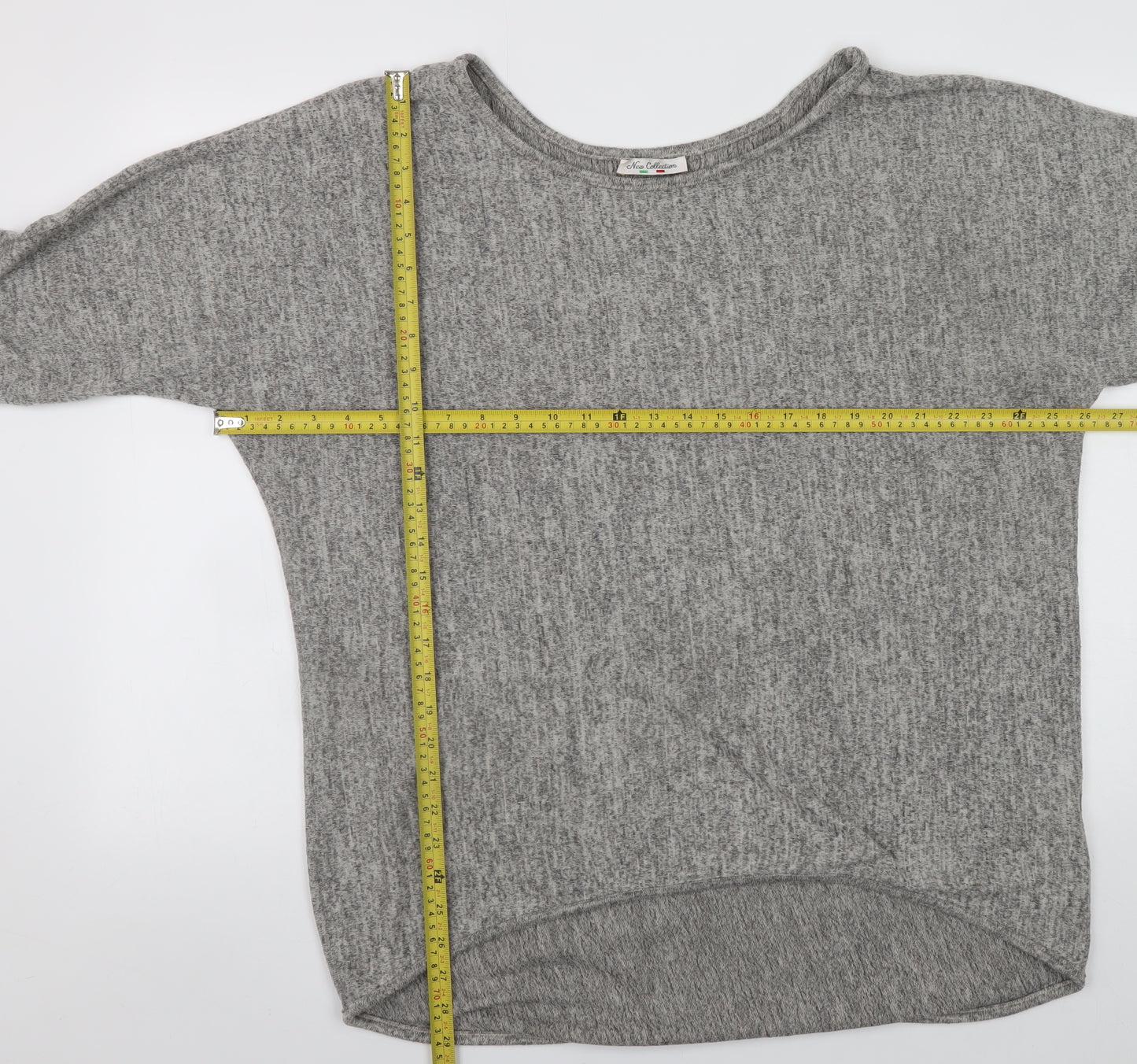New Collection Women’s Grey Relaxed Knit T-Shirt Size 12