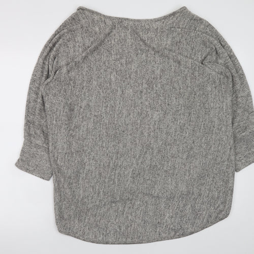 New Collection Women’s Grey Relaxed Knit T-Shirt Size 12