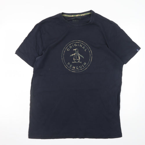 Original Penguin Men's Blue 2XL Graphic Logo Cotton T-Shirt