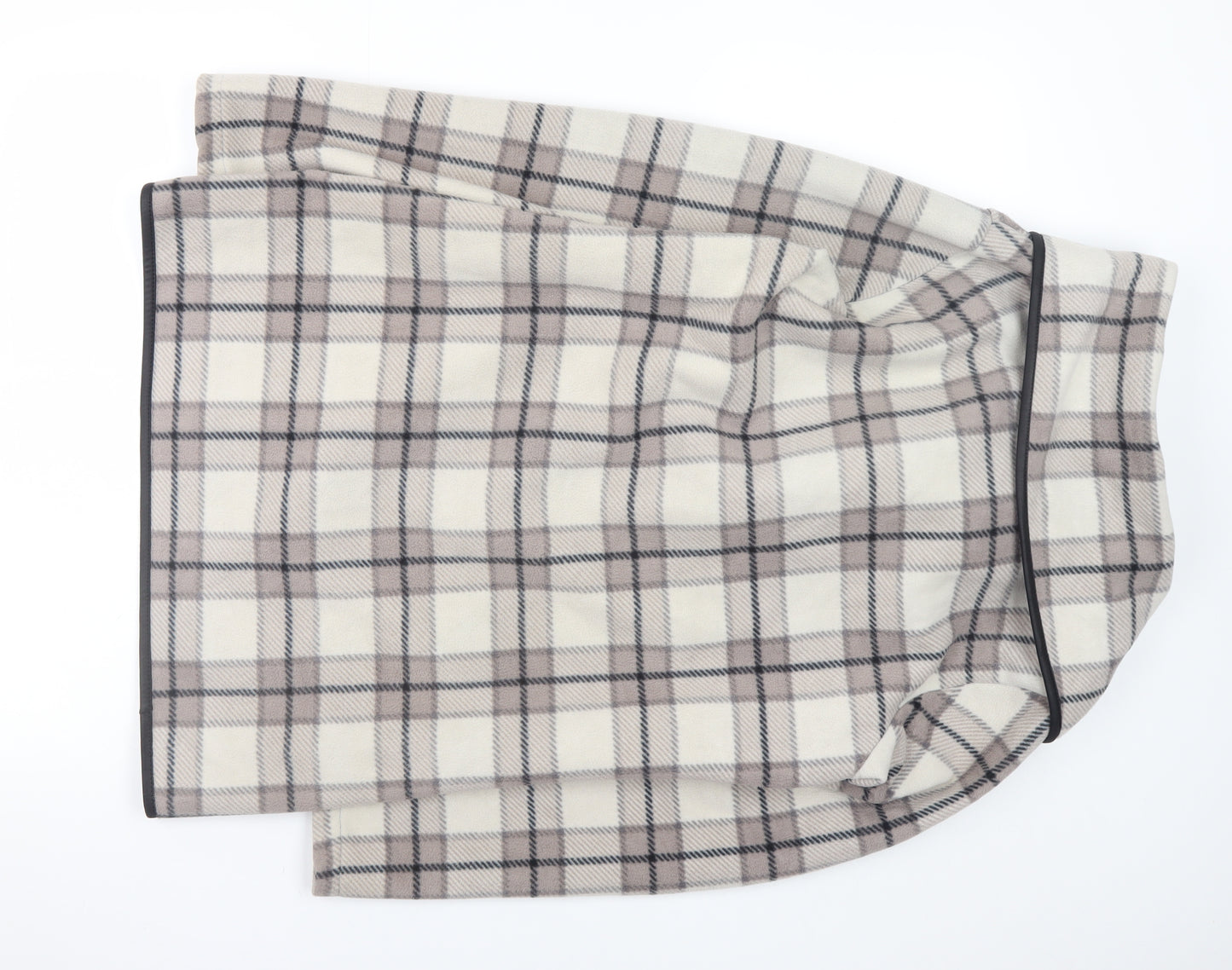 Effeti Modo Women Beige Check Mid-Length Overcoat Size L