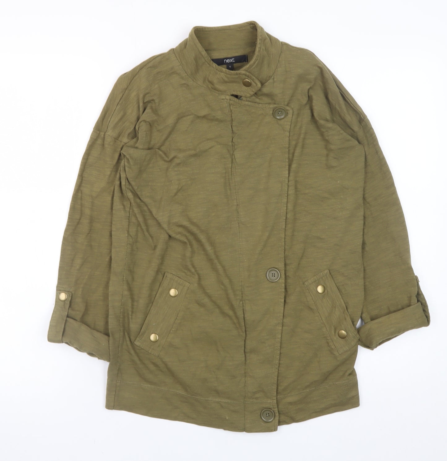 Next Women’s Khaki Green Cotton Mid-Length Jacket UK 6