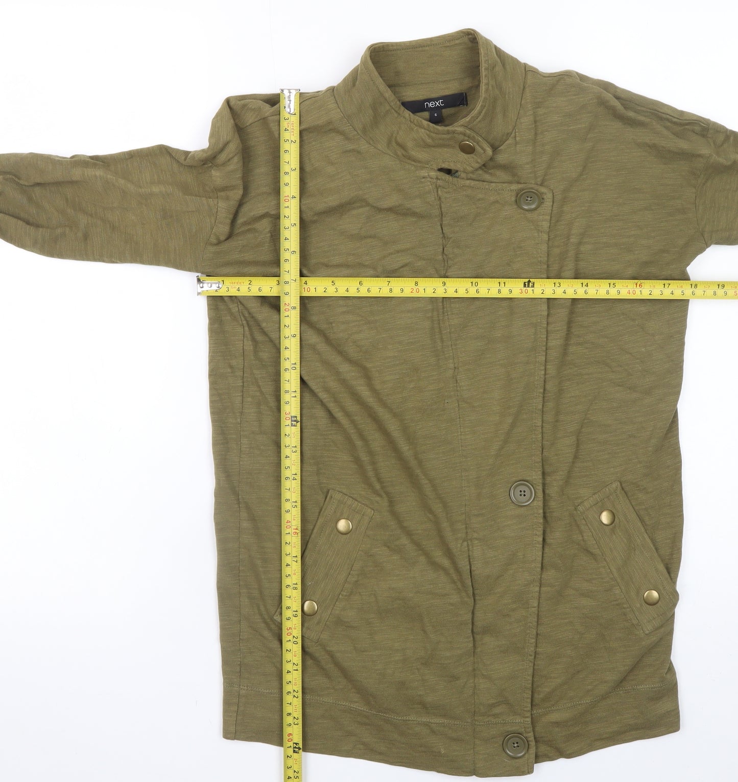 Next Women’s Khaki Green Cotton Mid-Length Jacket UK 6