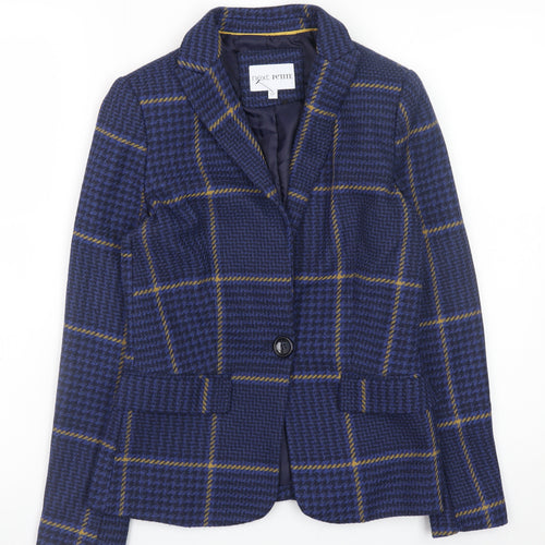 Next Petite Women's Blue Check Blazer Jacket Size 6