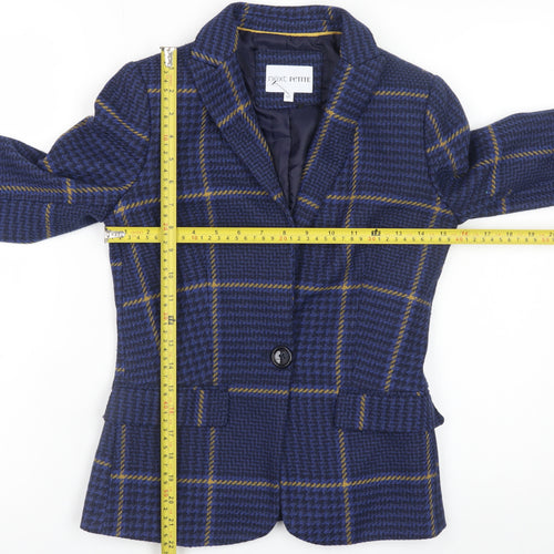 Next Petite Women's Blue Check Blazer Jacket Size 6