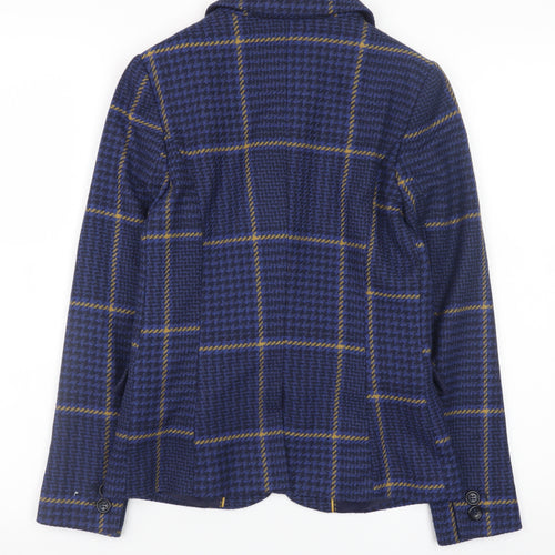 Next Petite Women's Blue Check Blazer Jacket Size 6