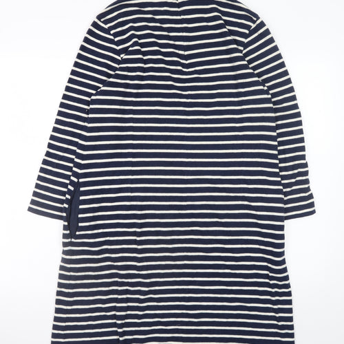 Wood Wood Women’s Blue White Striped T-Shirt Dress L Cotton