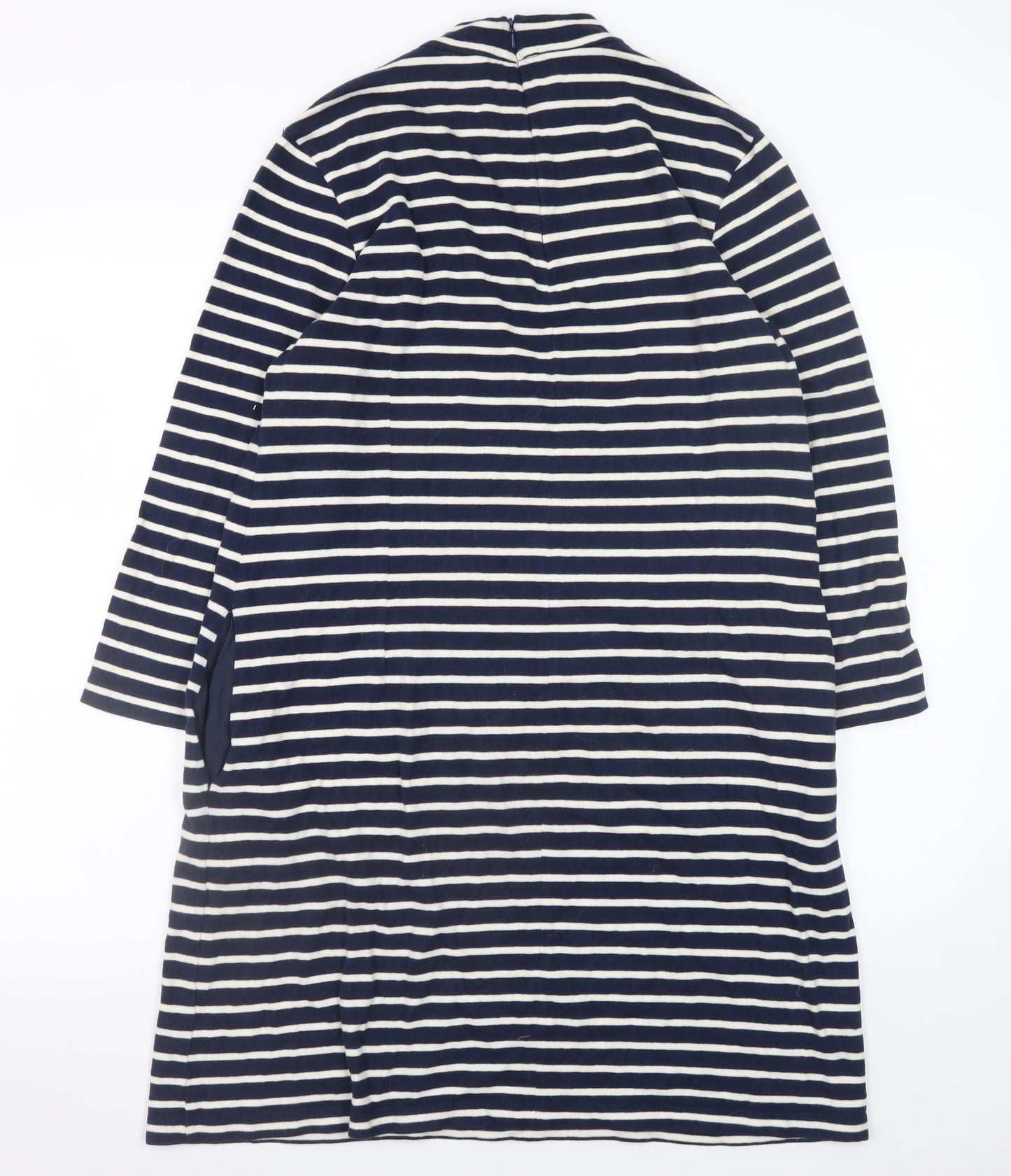 Wood Wood Women’s Blue White Striped T-Shirt Dress L Cotton