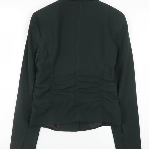 Zara Women Green Wool Blend Blazer XS Slim Fit Classic Style