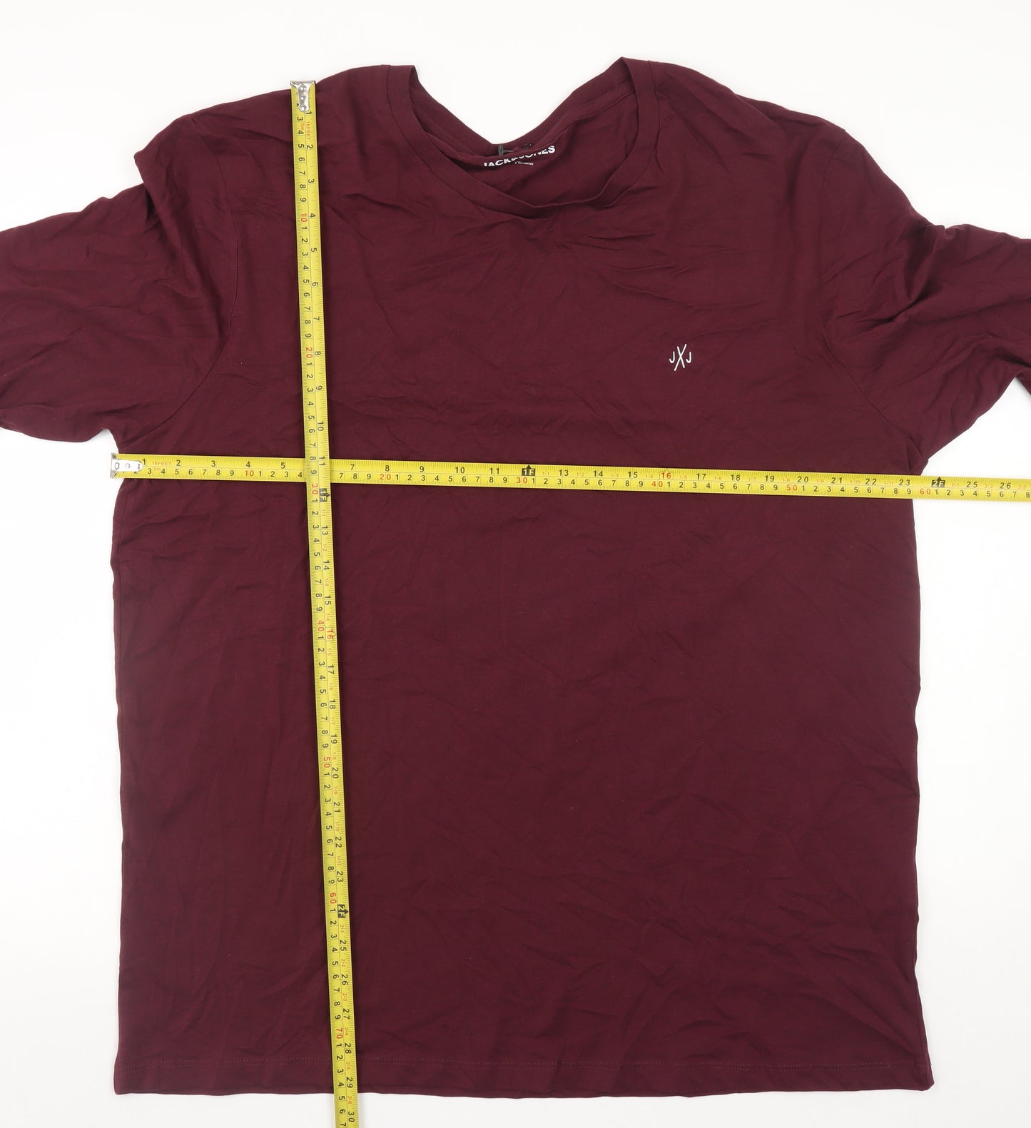 Jack & Jones Men’s Burgundy Long Sleeve Crew Neck T-Shirt XXL