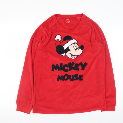 Disney Women's Red Mickey Mouse Christmas Velour Nightshirt XS