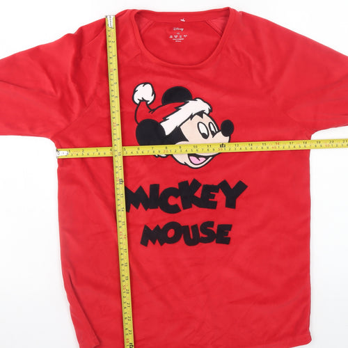 Disney Women's Red Mickey Mouse Christmas Velour Nightshirt XS