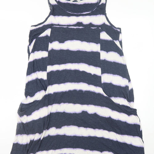 Next Women Blue Tie Dye Sleeveless Jersey Tank Dress Size 10