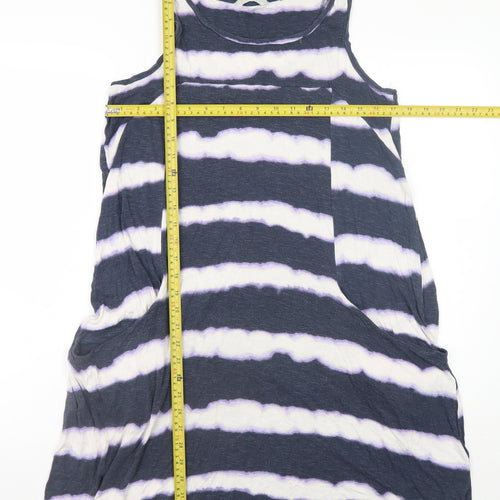 Next Women Blue Tie Dye Sleeveless Jersey Tank Dress Size 10