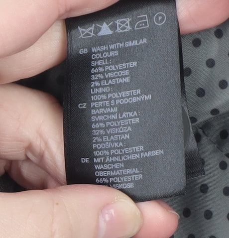 H&M Women Grey Cropped Blazer Jacket Size 10 Lined Single-Breasted