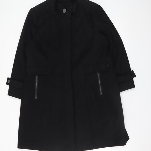 Finesse Women's Black Size 16 Mid-Length Overcoat