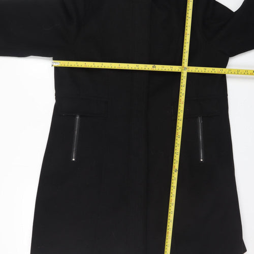 Finesse Women's Black Size 16 Mid-Length Overcoat