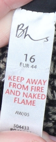 BHS Women's Brown Wool Blend Tweed Button Jacket Size 16