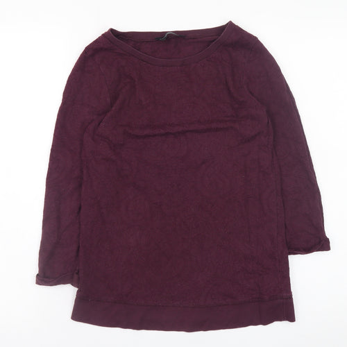 Dorothy Perkins Womens Purple Lace Blouse Size 8 UK 3/4 Sleeve Top