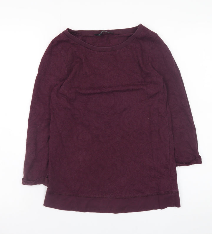 Dorothy Perkins Womens Purple Lace Blouse Size 8 UK 3/4 Sleeve Top