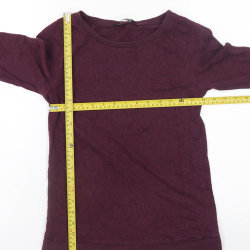 Dorothy Perkins Womens Purple Lace Blouse Size 8 UK 3/4 Sleeve Top