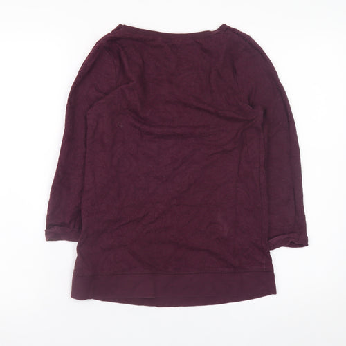 Dorothy Perkins Womens Purple Lace Blouse Size 8 UK 3/4 Sleeve Top