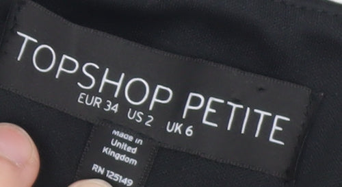 Topshop Petite Women’s Black Bodycon Dress Viscose Blend UK 6