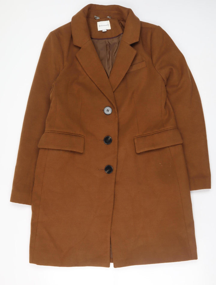 Warehouse Women’s Brown Mid-Length Overcoat Size 12