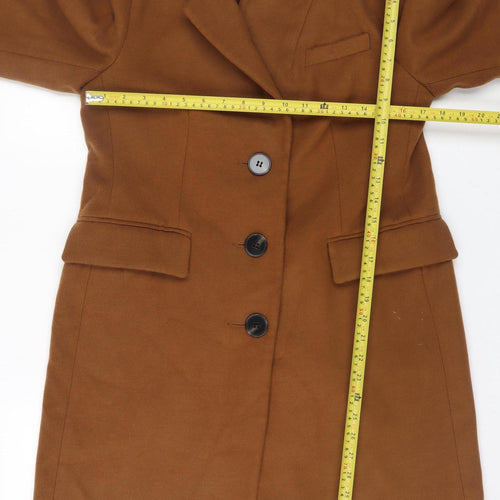 Warehouse Women’s Brown Mid-Length Overcoat Size 12