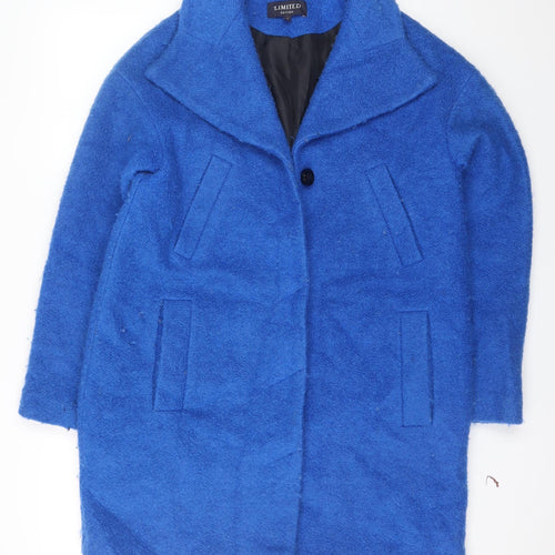 Marks and Spencer Women’s Blue Wool Blend Mid-Length Overcoat Size 12