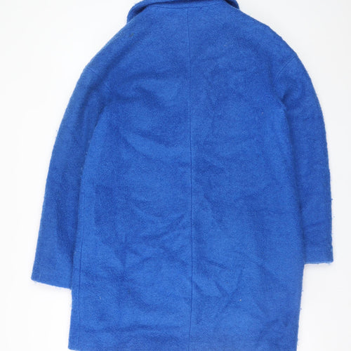 Marks and Spencer Women’s Blue Wool Blend Mid-Length Overcoat Size 12