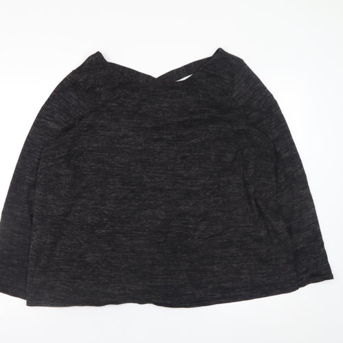 Dorothy Perkins Womens Black V-Neck Long Sleeve Jersey Blouse UK 20
