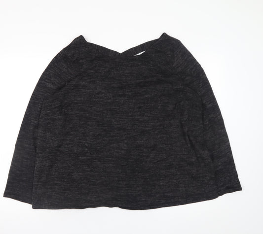 Dorothy Perkins Womens Black V-Neck Long Sleeve Jersey Blouse UK 20