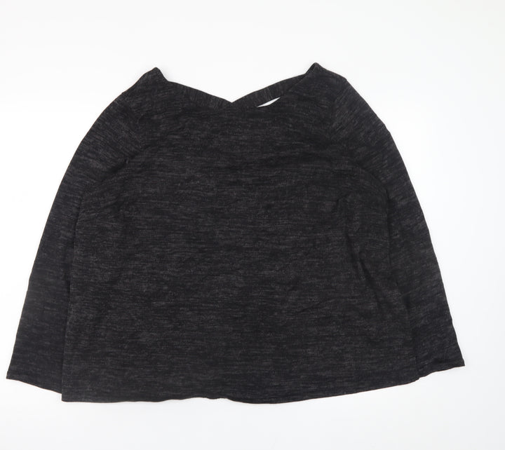 Dorothy Perkins Womens Black V-Neck Long Sleeve Jersey Blouse UK 20