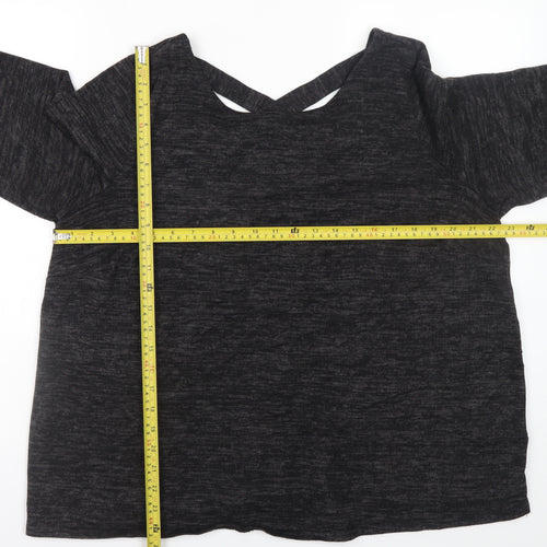 Dorothy Perkins Womens Black V-Neck Long Sleeve Jersey Blouse UK 20