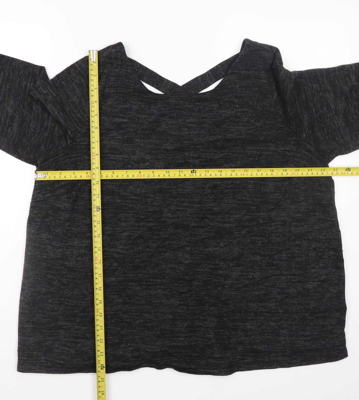 Dorothy Perkins Womens Black V-Neck Long Sleeve Jersey Blouse UK 20