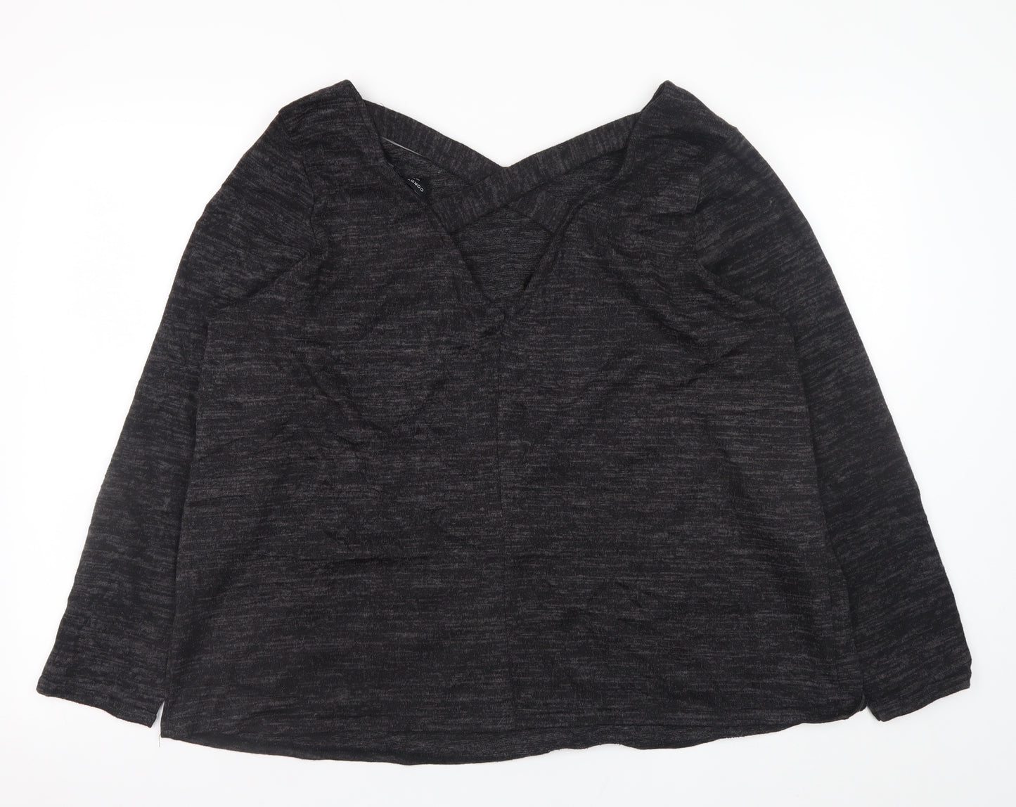 Dorothy Perkins Womens Black V-Neck Long Sleeve Jersey Blouse UK 20