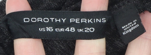 Dorothy Perkins Womens Black V-Neck Long Sleeve Jersey Blouse UK 20