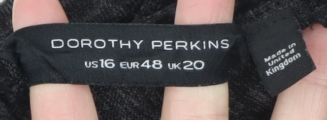Dorothy Perkins Womens Black V-Neck Long Sleeve Jersey Blouse UK 20